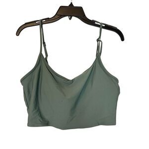 Aerie Spaghetti Strap Scoop Neck Stretch Cropped Cami Tank Top Green XL